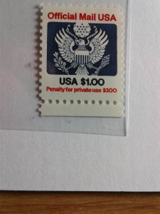 SCOTT #O132  $1.00 OFFICIAL MAIL USA MINT NEVER HINGED