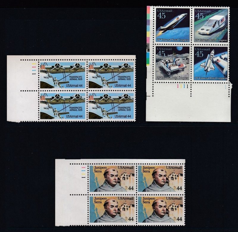 USA Airmail Plate Block Lot MNH - C99//C125a - 8 Different Blocks