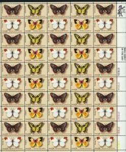 U S Scott # 1712-1715  13c Butterflies Complete Sheet of 50 VF MNH