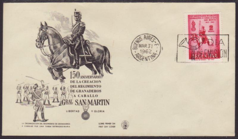 Argentina 736 San Martin Horse U/A FDC