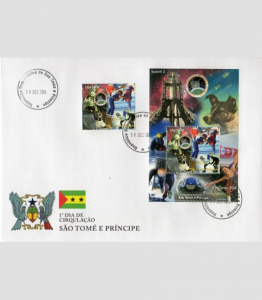 Sao Tome & Principe 2004 SPACE LAIKA DOG-SPUTNIK 2 s/s Perforated in F.D.C.