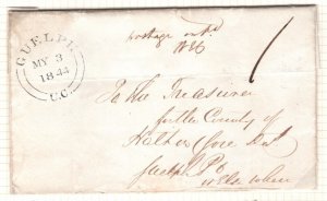 CANADA Cover Ontario Ingersoll *1* Guelph CDS Letter re *TAXES DUE* 1844 MAL579