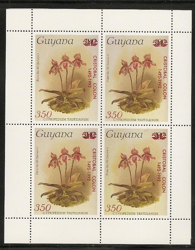 Guyana 1372 1985 Columbus Overprint m/s NH