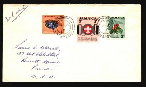 Jamaica 1960s Boat Mail Cover to USA - Z17658