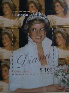 LIBERIA STAMP: 1997- PRINCESS DIANA-THE BEAUTY OF  PRINCESS-MINT NH FULL SHEET