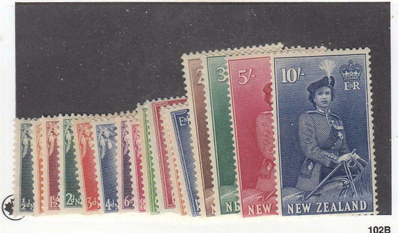 NEW ZEALAND (MK6020) # 288-301  VF-MH   1953-57 QUEEN ELIZABETH II  CAT VAL $116