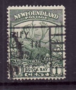 Newfoundland-Sc#115-used 1c green Suvla Bay -1919-id#17-