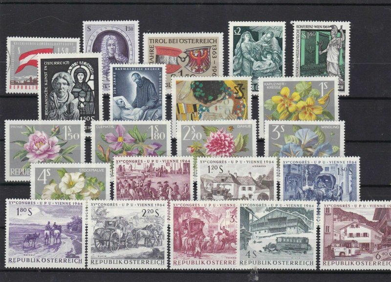 austria 1963-64 mnh and used stamps ref 10550