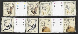 BRITISH ANTARCTIC TERR. SG143/6 1985 EARLY NATURALISTS GUTTER PAIRS MNH