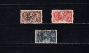 Great Britain 222-24 1934 Seahorses Used 1919 XF Complete Set #2 #3SP