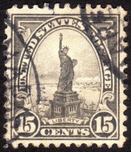 1922, US 15c, Statue of Liberty, Used, Well centered, Sc 566,