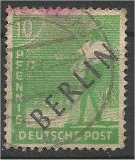 BERLIN, 1948, used 10pf  Overprinted Scott 9N4