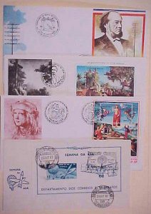 BRAZIL  FDC   4 DIFF. SHEETLETS FROM 1967 CACHET UNADDRESSED