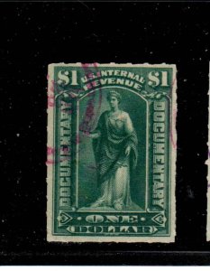#R173 1898 #1.00 COMMERCE REVENUE STAMP F-VF USED a