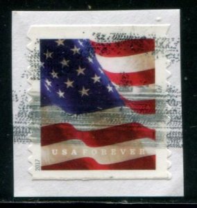 5158 US (49c) US Flag SA coil, used on paper