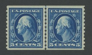 USA 447 - 5 cent Washington Guidline Pair - PF Graded VF-XF 85 OGnh (2 Certs)
