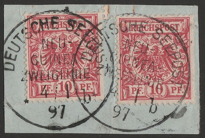 NEW GUINEA - GERMAN Postmark 'Deutsche Seepost Neuf Guinea Zweiglinie 4/1 97'.