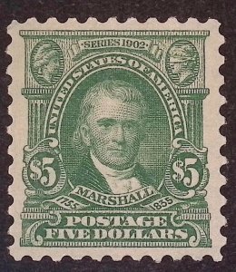 UNITED STATES 480 MARSHALL $5 MINT NEVER HINGED OG* NO FAULTS XF-SUPERB! ZMU