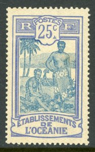 French  Polynesia 1913 Tahiti Kanacas 25¢ Scott #33 MNH I318