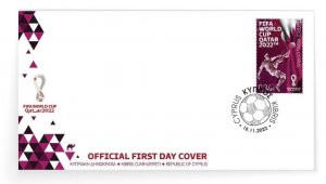 Cyprus 2022 FIFA World Cup Qatar stamp FDC