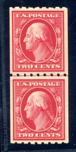 US SCOTT #391 LP LINE PAIR MINT-XF-OG-LH W/ PF CERT