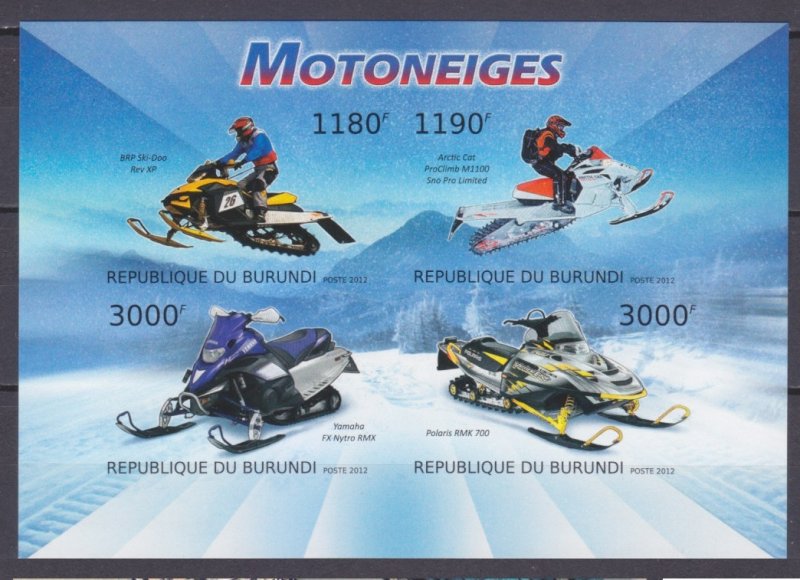 2012 Burundi 2933-2936KLb Cars - Snowmobile 15,00 €