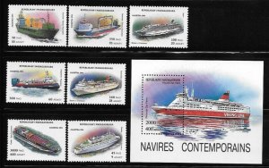 Malagasy Republic 1994 Ships Transportation Sc 1248-1255 MNH C5