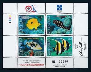 [34921] Micronesia 1996 Marine life fish TAIPEI Souvenir Sheet MNH