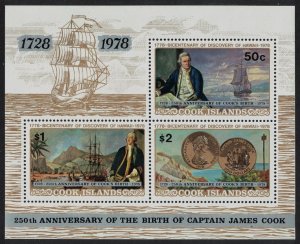 Cook Is. Captain James Cook Coins Ships MS 1978 MNH SC#501A SG#MS616