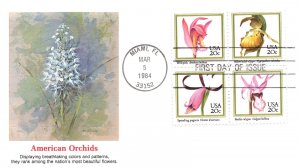 US FIRST DAY COVER SET OF 5 DIFFERENT CACHETS AMERICAN ORCHIDS SERIES 1984