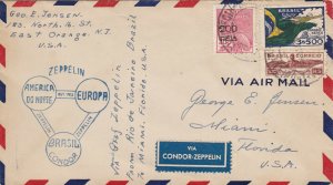 Brazil Airmail Cover Graf Zeppelin Century of Progress Flight 1933 AAMC Z218a