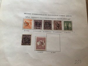 Australia and British Commonwealth Occupation force stamps on 2 pages A9340