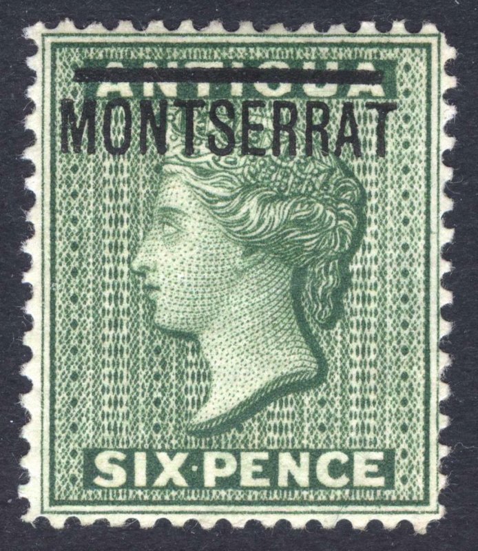 Montserrat 1876 6d Green SG 2 Scott 2 LMM/MLH Cat £70($91)