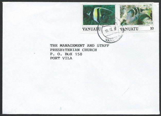 VANUATU 1991 local cover, 15v rate fish franking...........................51364