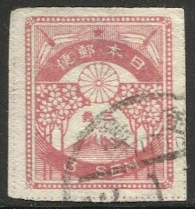 JAPAN 1923 Sc 182  Used  3s Earthquake Issue VF, Sakura 203