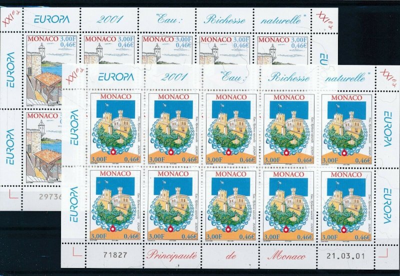 [I2655] Monaco 2001 Europa 2x good sheet very fine MNH