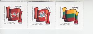 2019 Lithuania State Symbols - Flags (3) SA (Scott NA) MNH