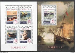 2013 Solomon Islands Marine Art Aivazovsky Van Gogh #2402-06 1+1 ** Ls290