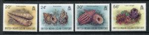 BIOT 172-175, MNH, Marine Life Shells, 1996. x18768