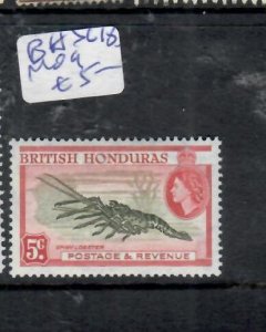 BRITISH HONDURAS QEII 5C LOBSTER SG 183A    MOG        P0310A H