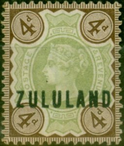 Zululand 1888 4d Green & Deep Brown SG6 Good Unused 