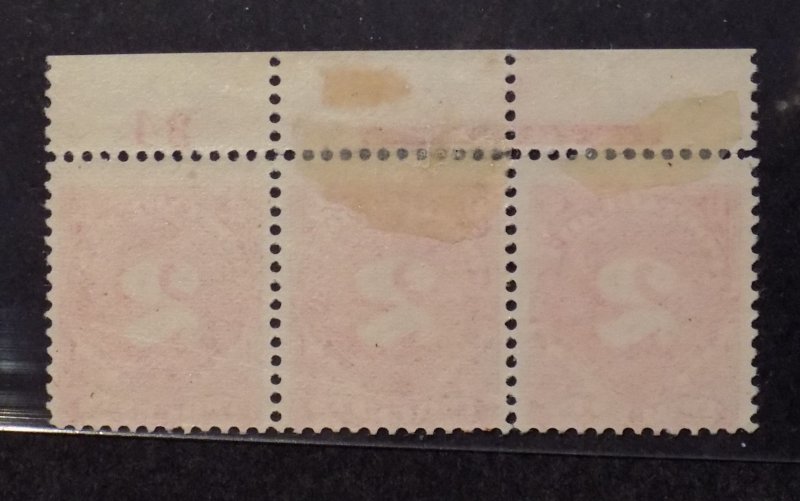 US #J30 Plate Strip of 3 Plate #34