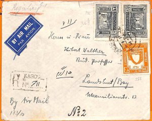 99996 - AFGHANISTAN - POSTAL HISTORY - Registered AIRMAIL COVER to GERMANY  1937