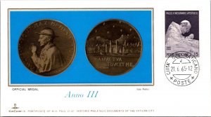 Vatican FDC 1965 - Official Medal - Kim Covers - F30945