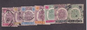 Selangor Scott # 29 - 35 F-VF used ( # 33 mint ) cv $ 270 ! see pic !