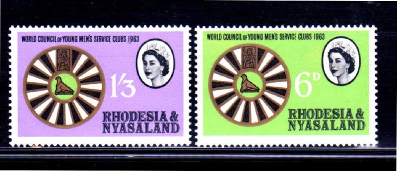 RHODESIA & NYASALAND #189-190  1963  ROUND TABLE  MINT  VF NH  O.G