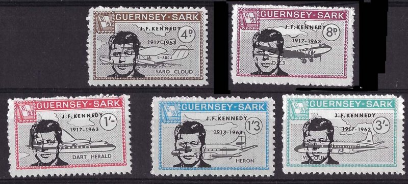 Guernsey 1966 Commodore Shipping Guernsey Sark Kennedy set unmounted mint, the u
