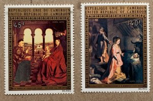 Cameroun 1973 Christmas paintings, MNH. Scott C208-C209, CV $3.75. Religion