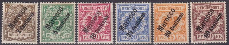Germany Offices In Morocco #1-6  F-VF Unused CV $83.50  (A19521)