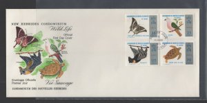 New Hebrides (French) #202-05  (1974 Nature Preservation set)  cachet FDC